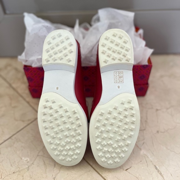 Tory Burch Red Leather Golf shoes w/ Built-In Golf Tees size 8.5 mint condition - Picture 5 of 5